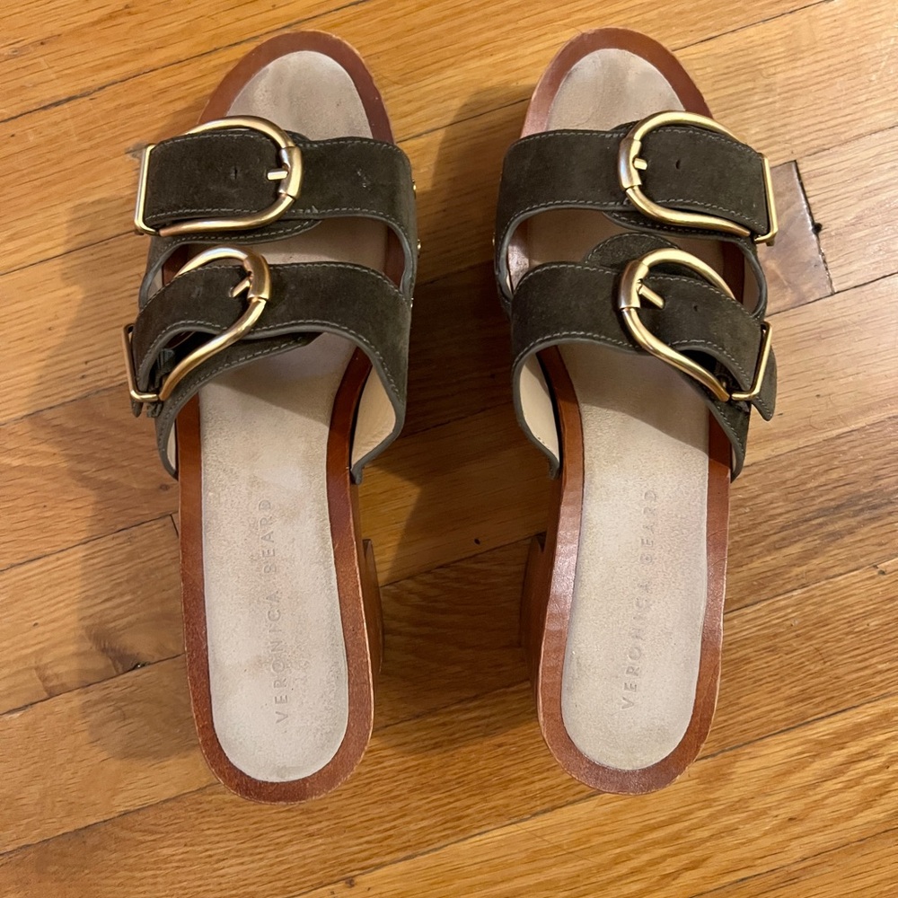 Veronica Beard Halifax Suede Mule - army green